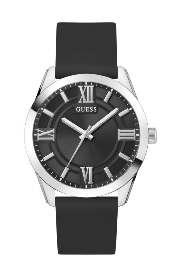 GUESS MEN WATCH QUARTZ ELLIOT BLACK LEATHER STRAP