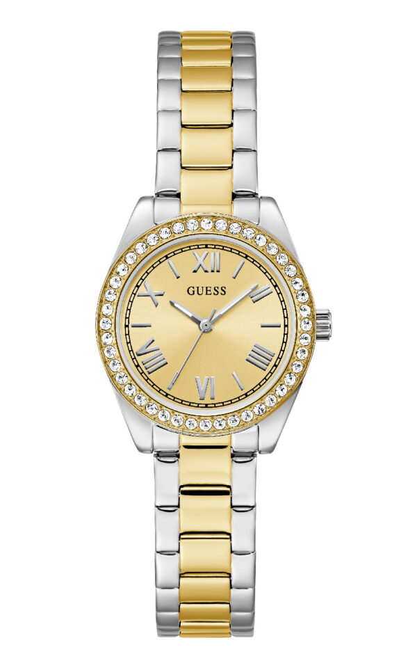 GUESS WOMAN WATCH MINI LUNA TWO TONE STAINLESS STEEL BRACELET