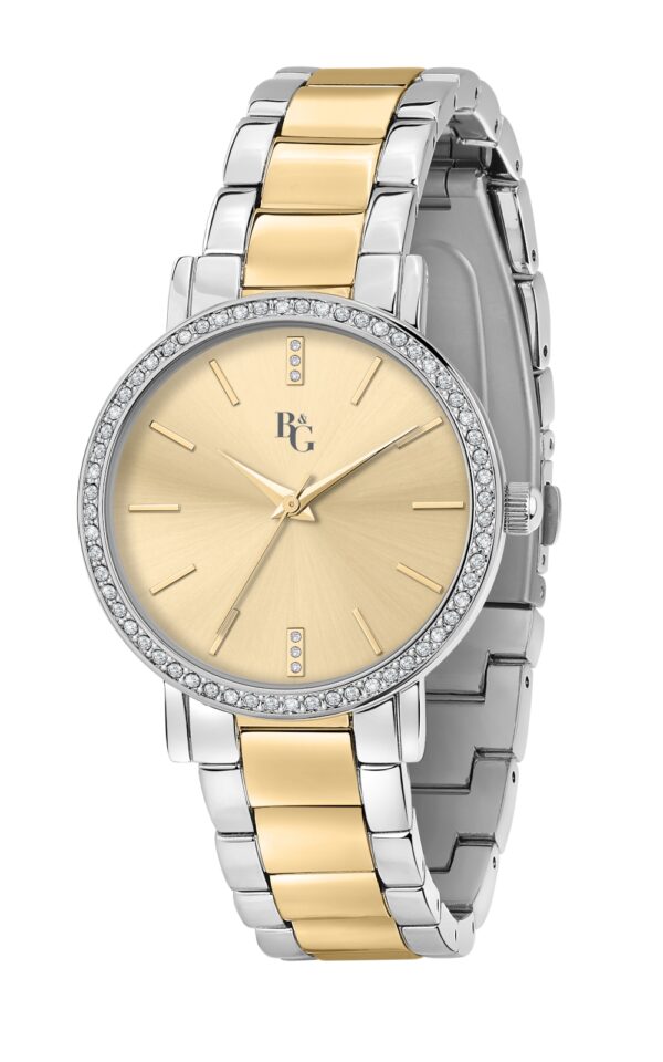 B&G WOMAN WATCH PREPPY TWO TONE STAINLESS STEEL BRACELET
