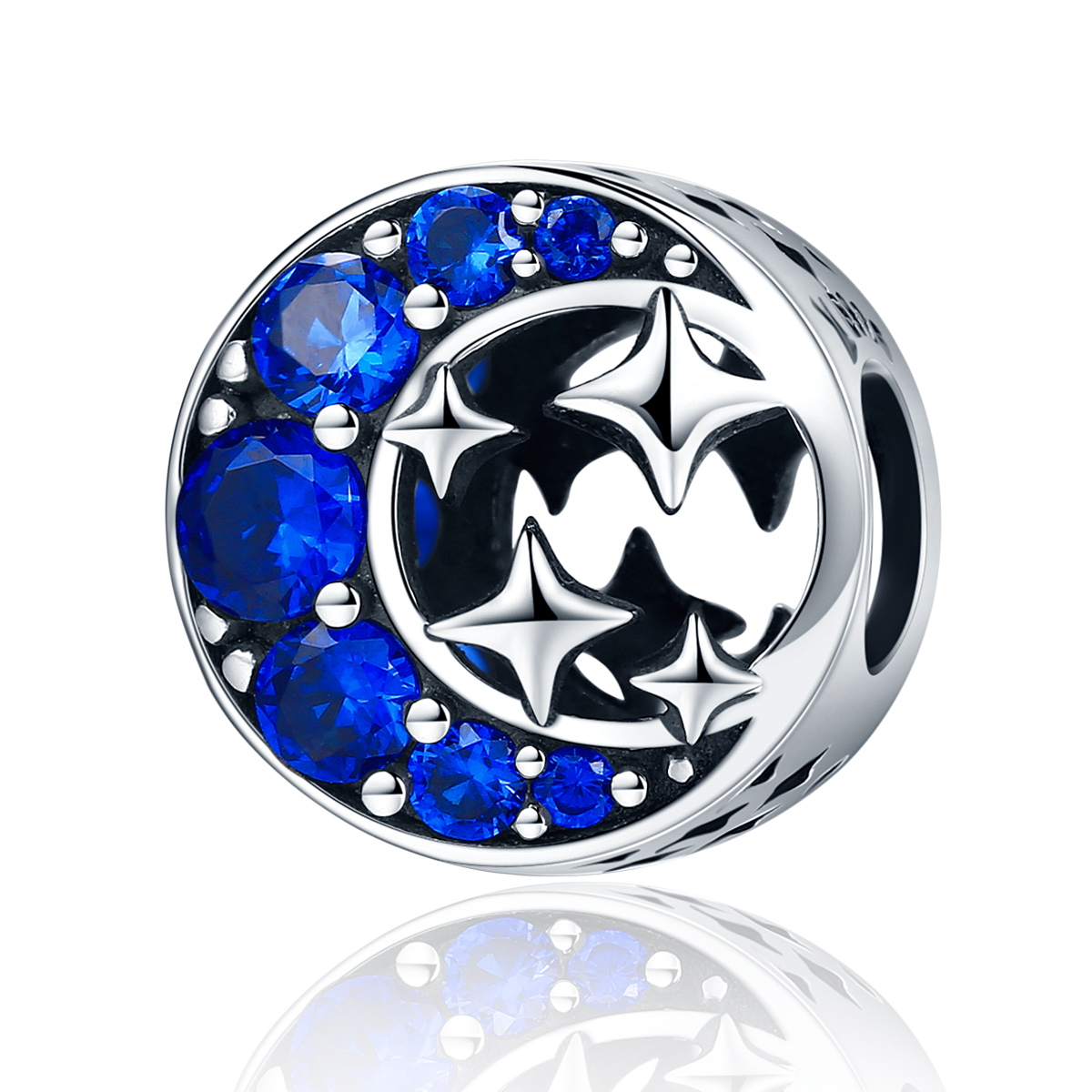 ΑΣΗΜΕΝΙΟ CHARM (925) Half moon with stones