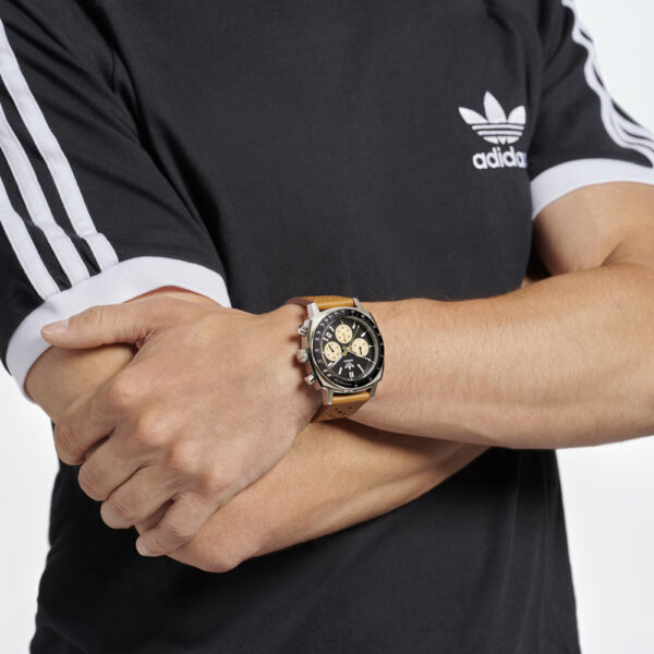 ADIDAS ORIGINAL VINTAGE CHRONOGRAPH KAMEL LEATHER STRAP