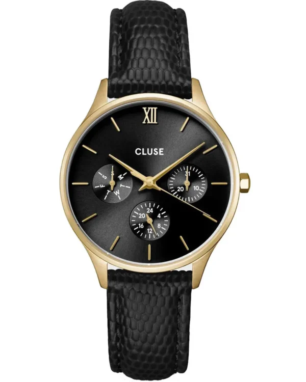 CLUSE WATCH MINUIT BLACK LEATHER STRAP