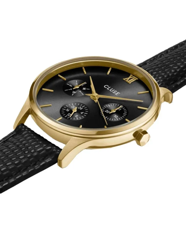 CLUSE WATCH MINUIT BLACK LEATHER STRAP
