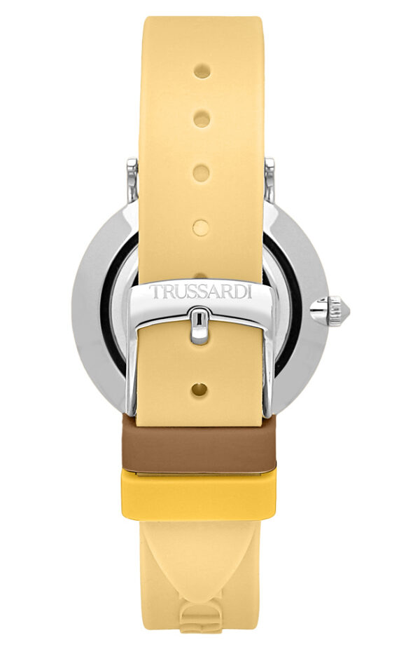 TRYSSARDI WATCH T-MOTIF YELLOW SILICONE STRAP