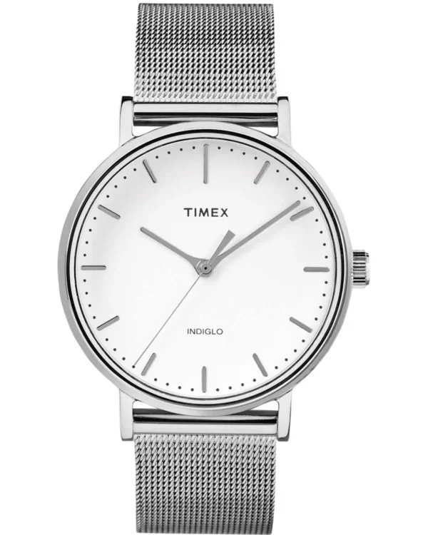 TIMEX WATCH THE FAIRFIELD INDIGLO SILVER STAINLESS STEEL BRACELET