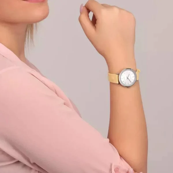 TRYSSARDI WATCH T-MOTIF YELLOW SILICONE STRAP