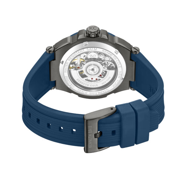 KENNETH COLE NEW YORK MEN WATCH AUTOMATIC BLUE SILICONE STRAP