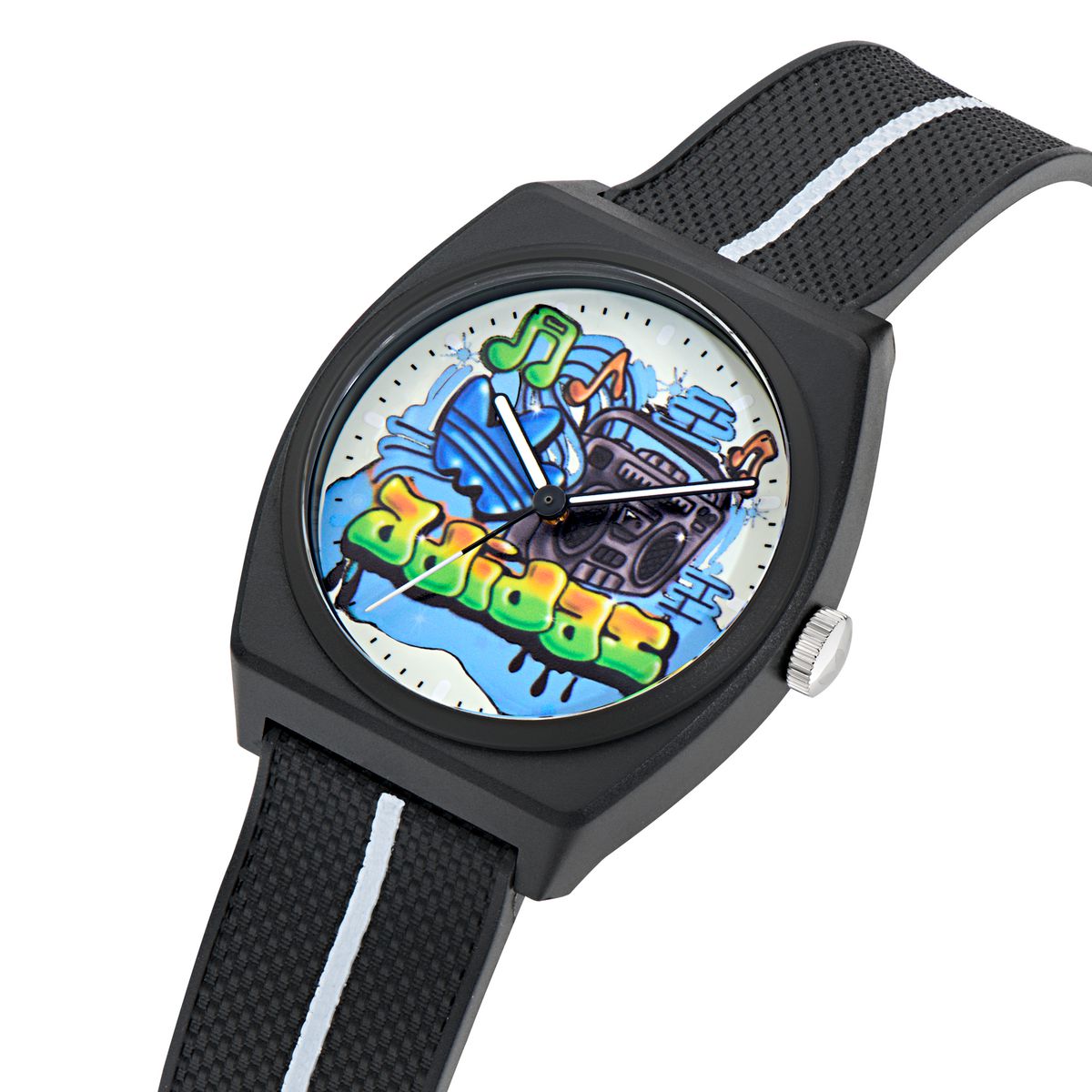 ADIDAS MEN WATCH BLACK RESIN STRAP - Image 3