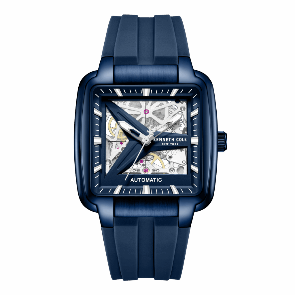 Kenneth Cole ανδρικό ρολόι μπλε silicone με skeleton μηχανισμό
