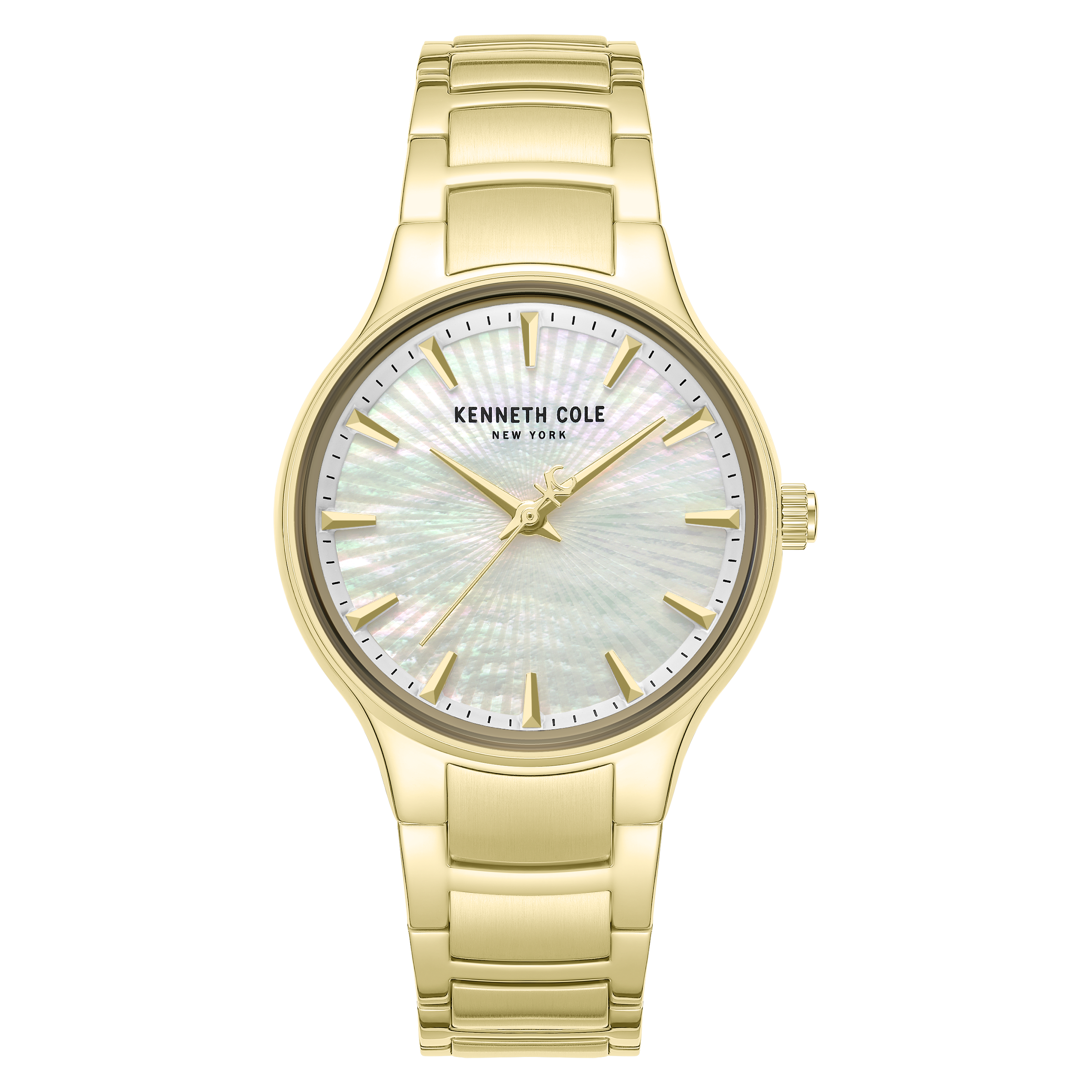 Kenneth Cole γυναικείο ρολόι χρυσό stainless steel με φίλντισι