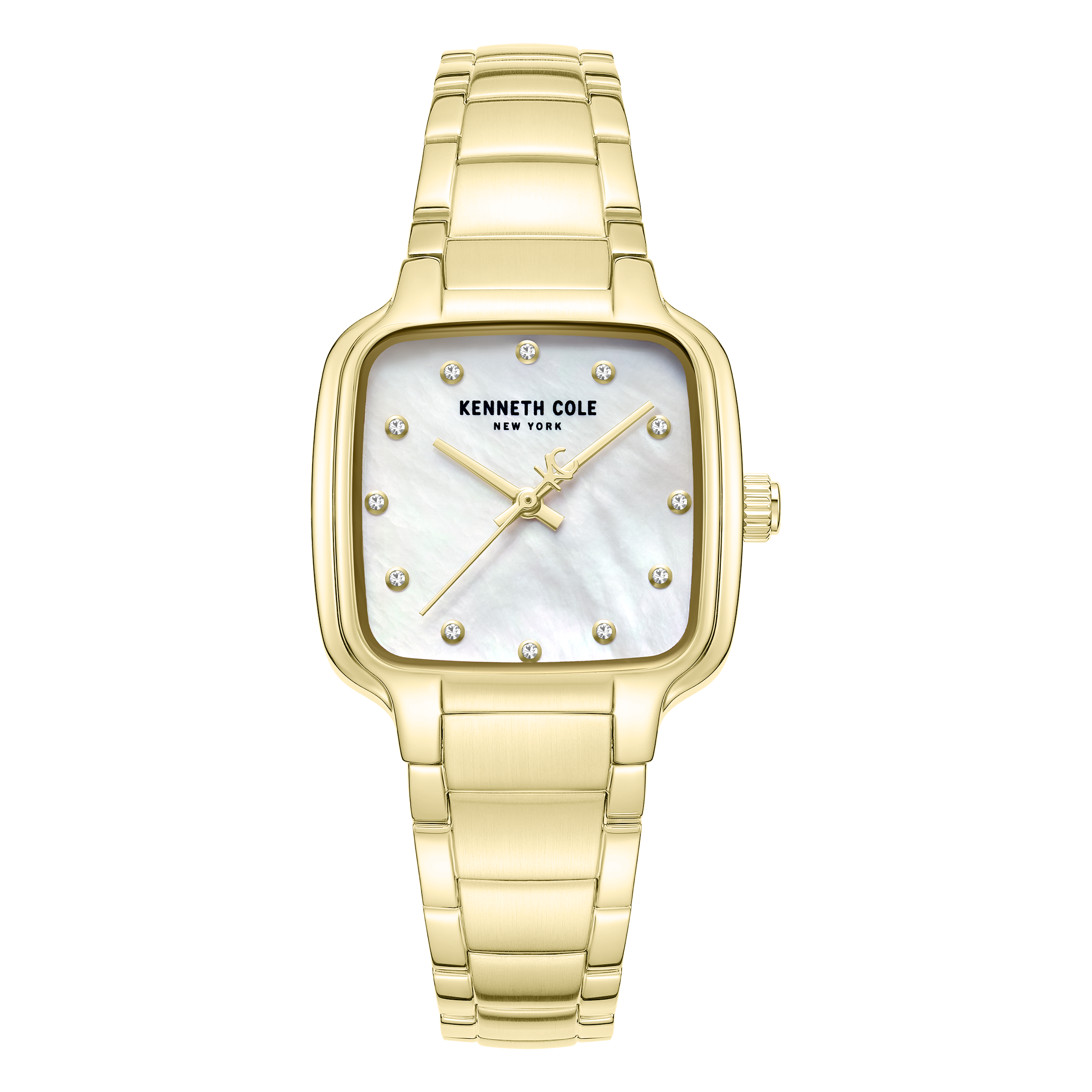 Kenneth Cole γυναικείο ρολόι χρυσό stainless steel με φίλντισι