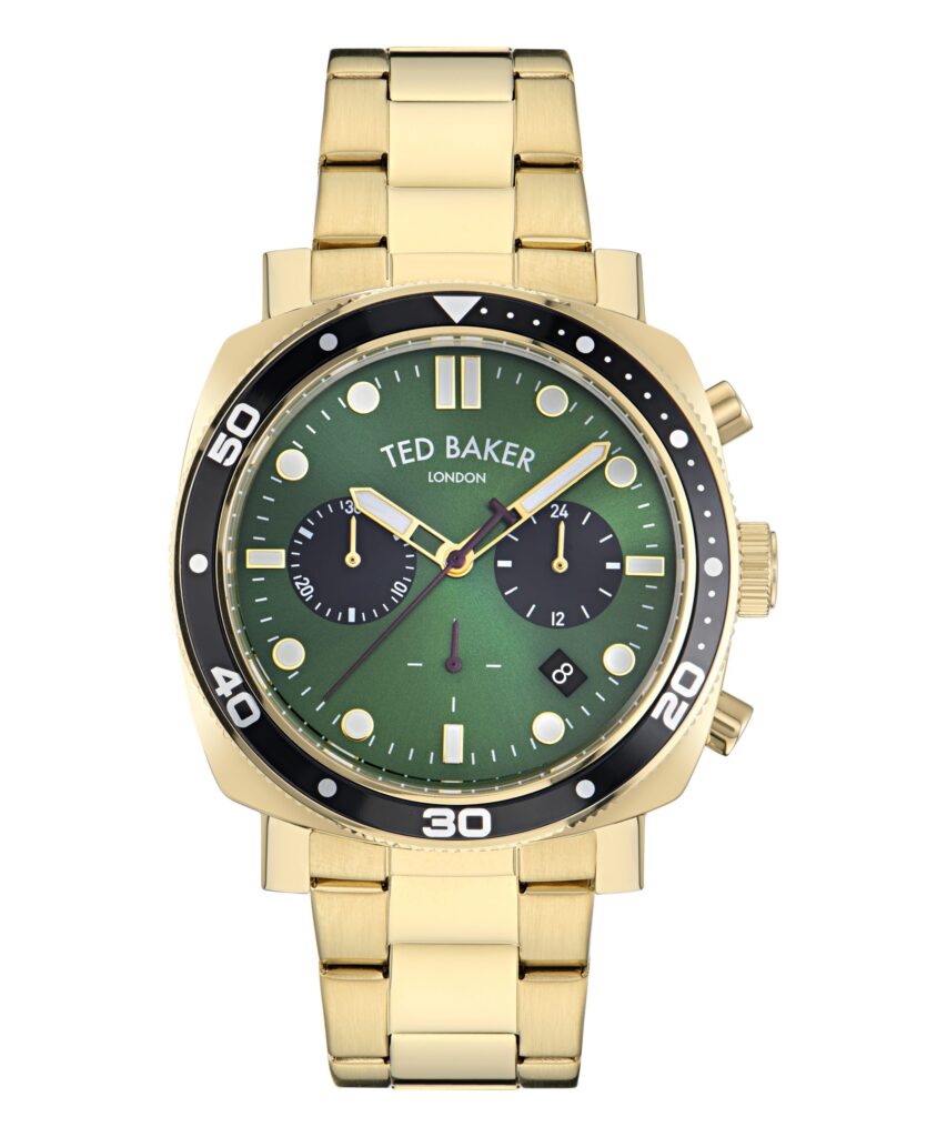 Ted Baker ανδρικό ρολόι χρυσό stainless steel με πράσινο καντράν