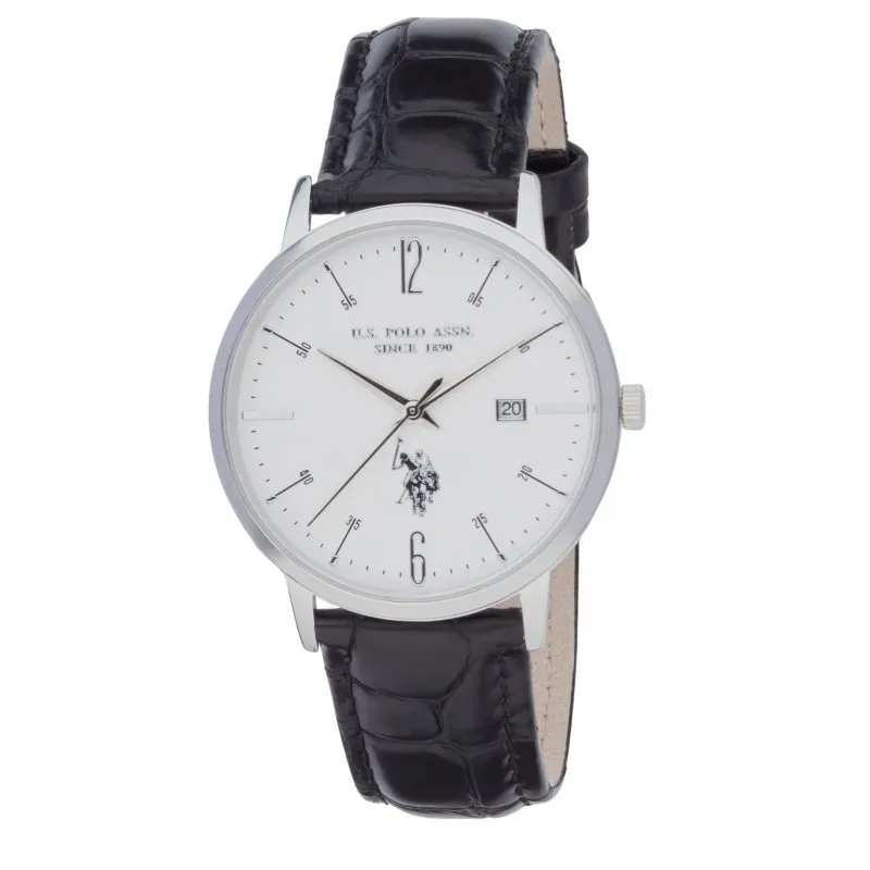 U.S. POLO ASSN WATCH MEN BLACK LEATHER STRAP