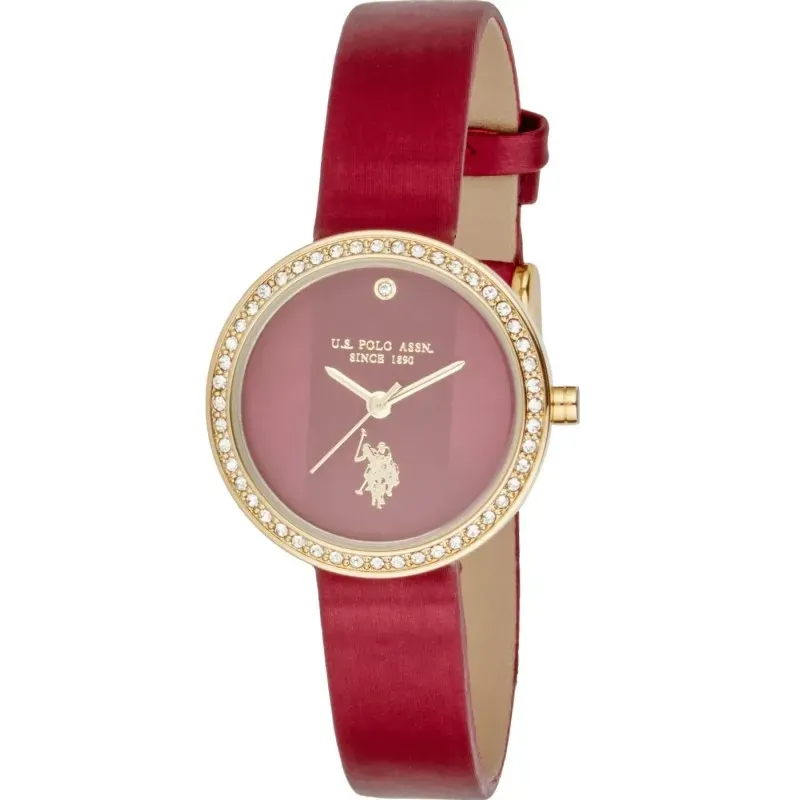 U.S. POLO ASSN WATCH WOMAN WATCH STELLA RED LEATHER STRAP