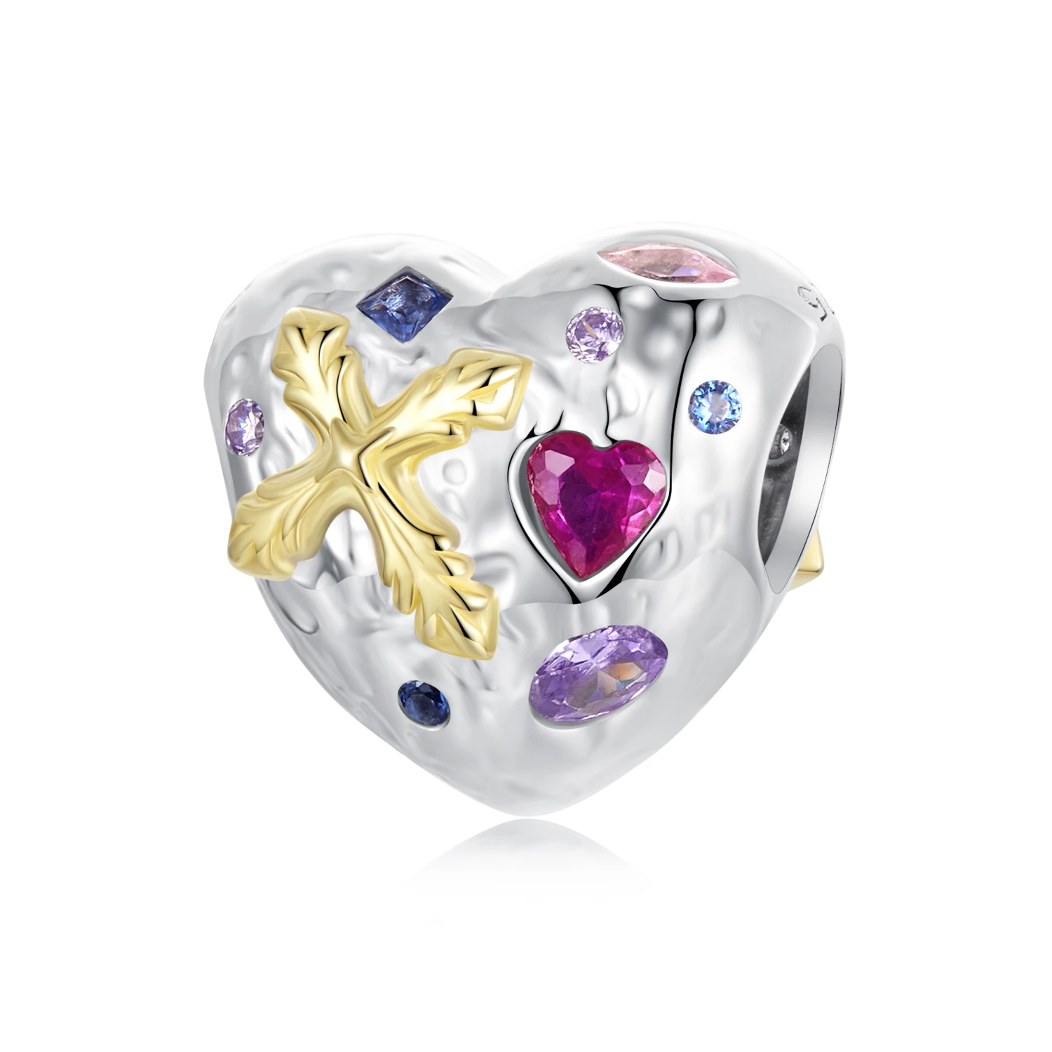 ΑΣΗΜΕΝΙΟ CHARM (925) Heart With Colorfull Stones