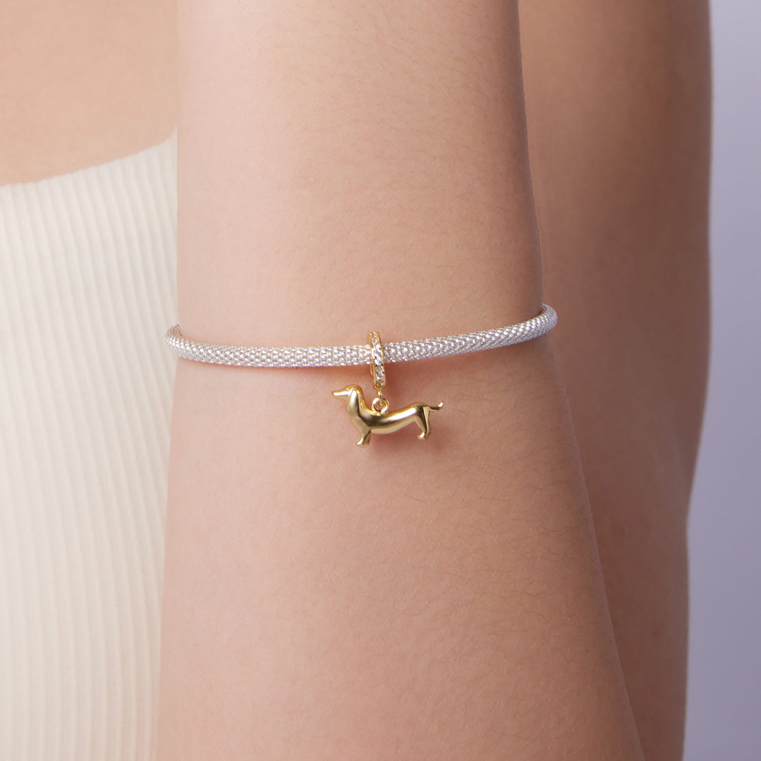 ΑΣΗΜΕΝΙΟ CHARM (925) Golden Dachshund