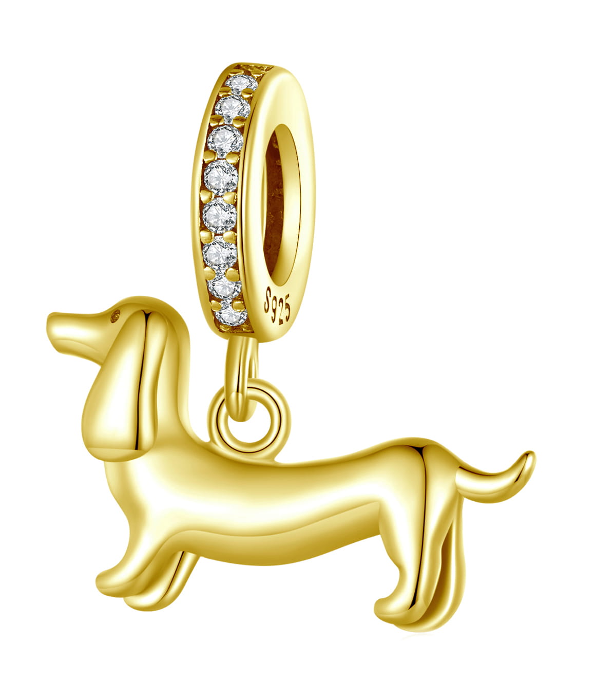 ΑΣΗΜΕΝΙΟ CHARM (925) Golden Dachshund