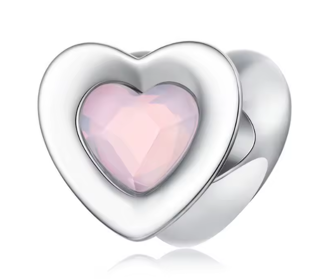 ΑΣΗΜΕΝΙΟ CHARM (925) Pink Heart With Silver