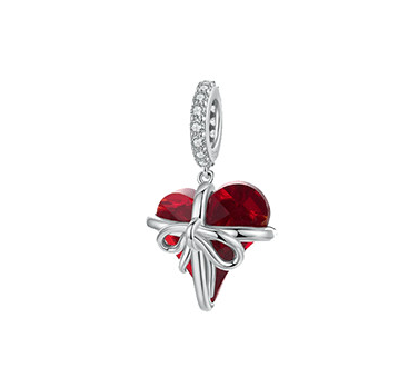 ΑΣΗΜΕΝΙΟ CHARM (925) Red Heart With Bow