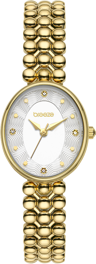 BREEZE Γυναικείο Ρολόι Sirena Λευκό Χρυσό Ατσάλινο Μπρασελέ: Η Αποθέωση της Κομψότητας