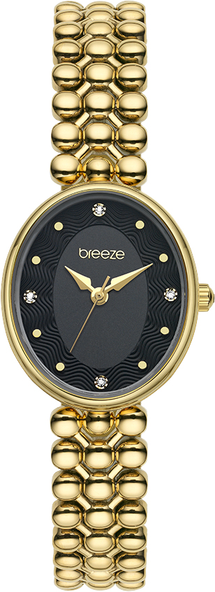BREEZE Γυναικείο Ρολόι Sirena Μαύρο Χρυσό Ατσάλινο Μπρασελέ: Η Αποθέωση της Κομψότητας