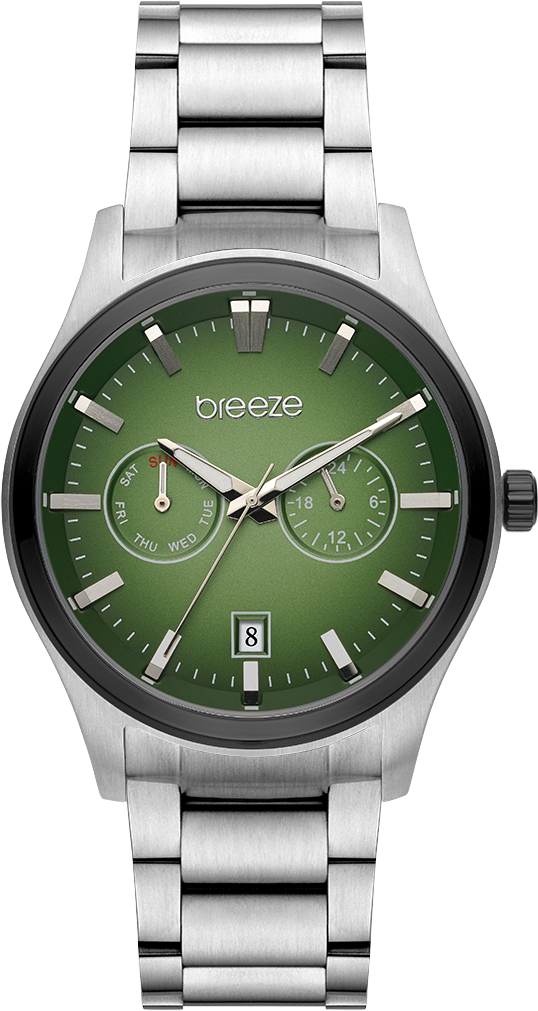 Ανδρικό Ρολόι BREEZE Renegade Πράσινο Ασημί