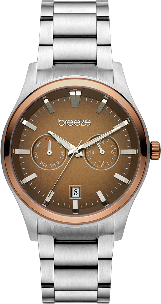 Ανδρικό Ρολόι BREEZE Renegade Καφέ Ασημί