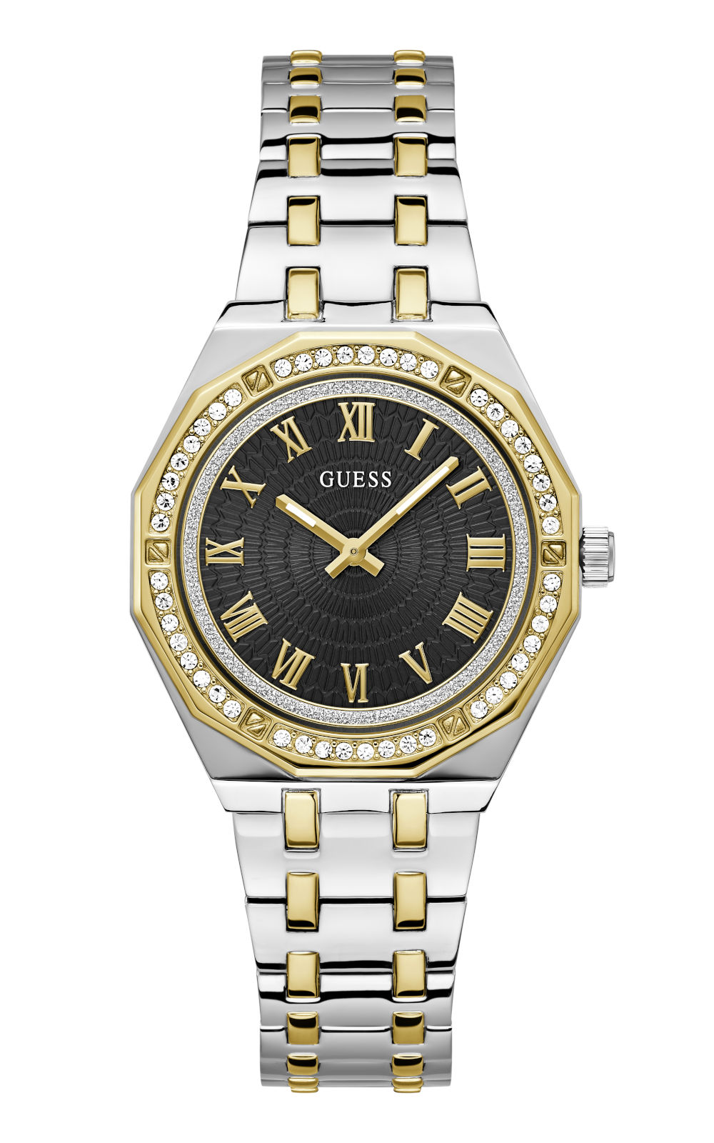 Γυναικείο ρολόι GUESS Desire GW0770L4 με δίχρωμο μπρασελέ και κρύσταλλα