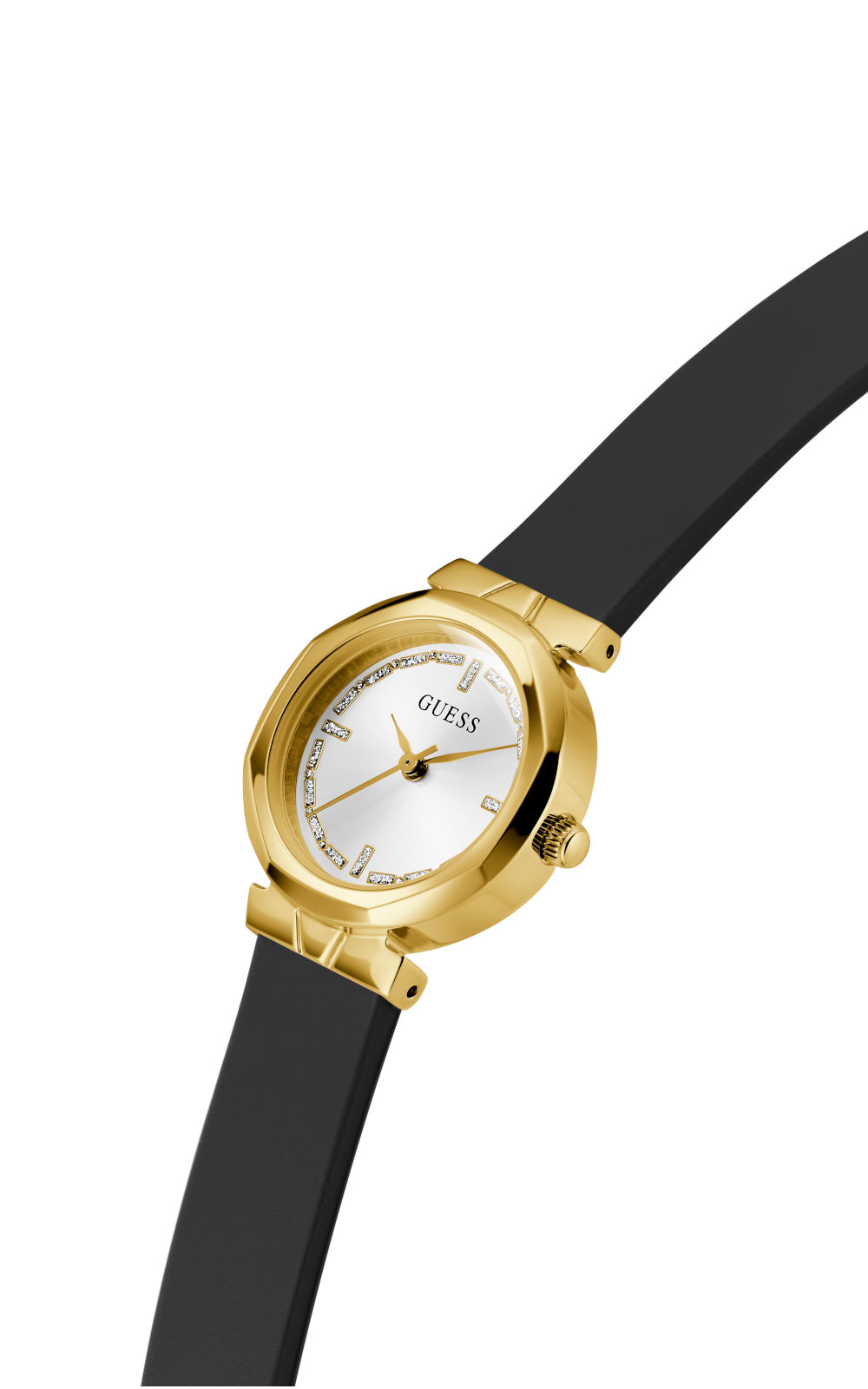 GUESS WOMAN WATCH Mini Rumor Black Silicone Strap - Image 4