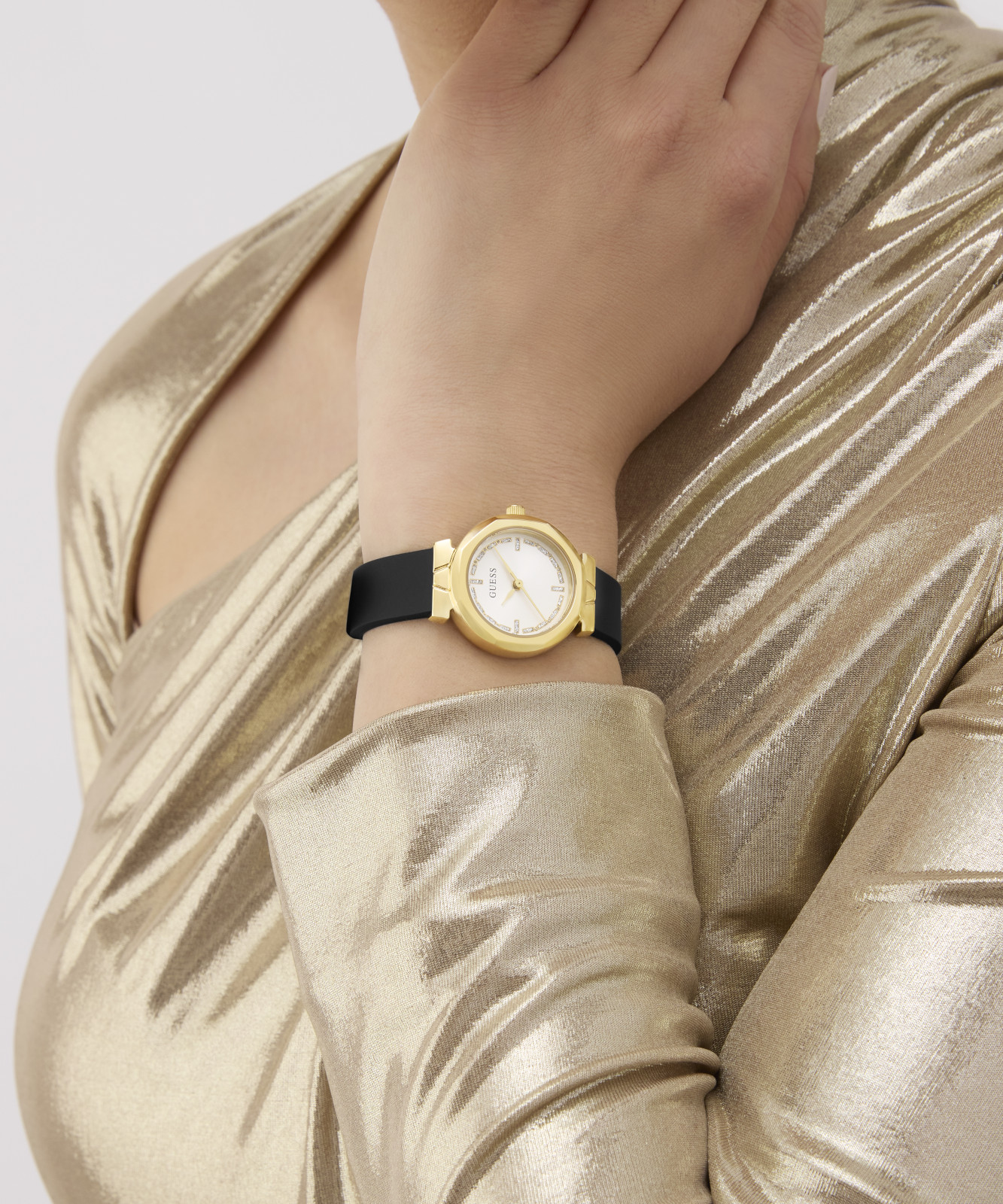 GUESS WOMAN WATCH Mini Rumor Black Silicone Strap - Image 5