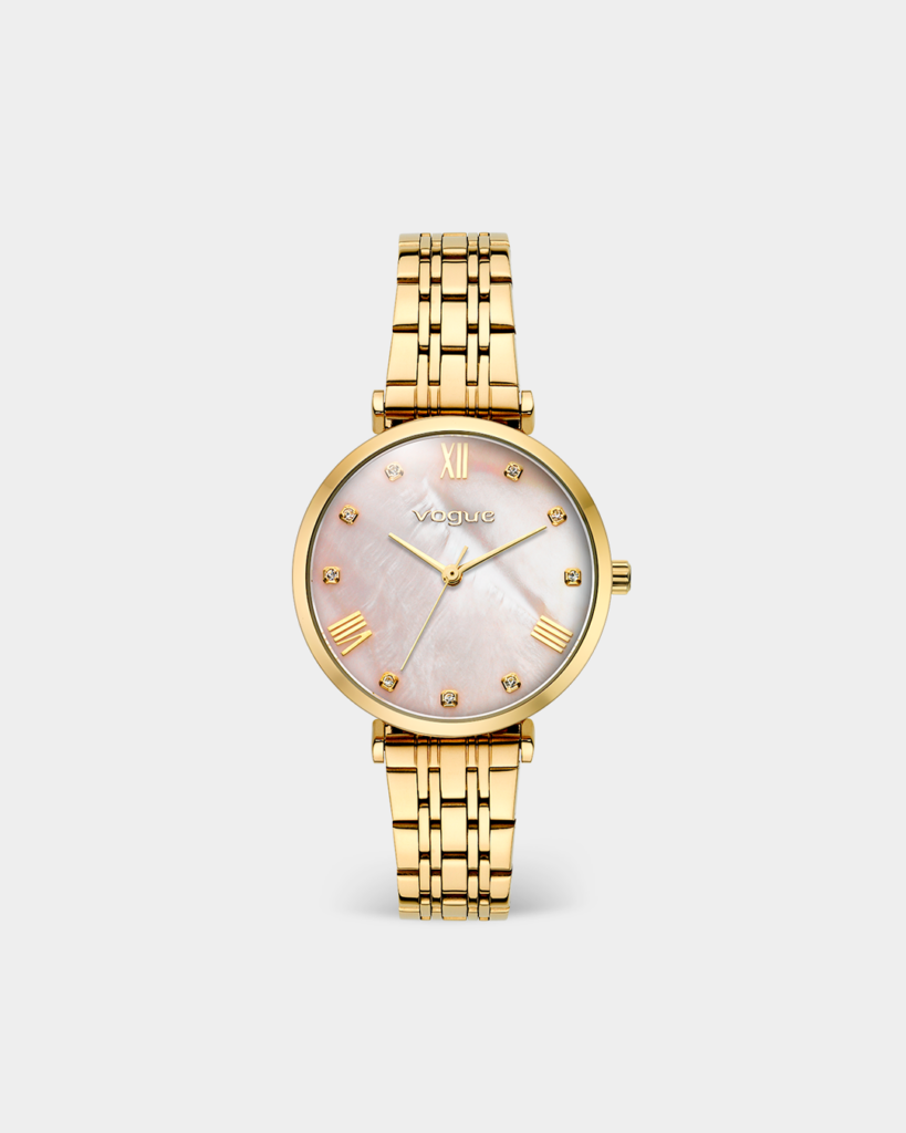 Γυναικείο χρυσό ρολόι Vogue Bliss Mini με μπρασελέ από ανοξείδωτο ατσάλι και καντράν φίλντισι