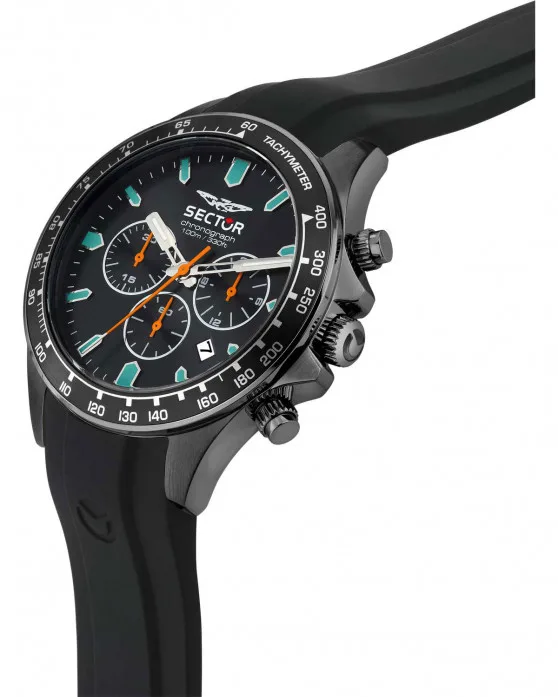 SECTOR WATCH 230 Chronograph Black Silicone Strap - Image 2