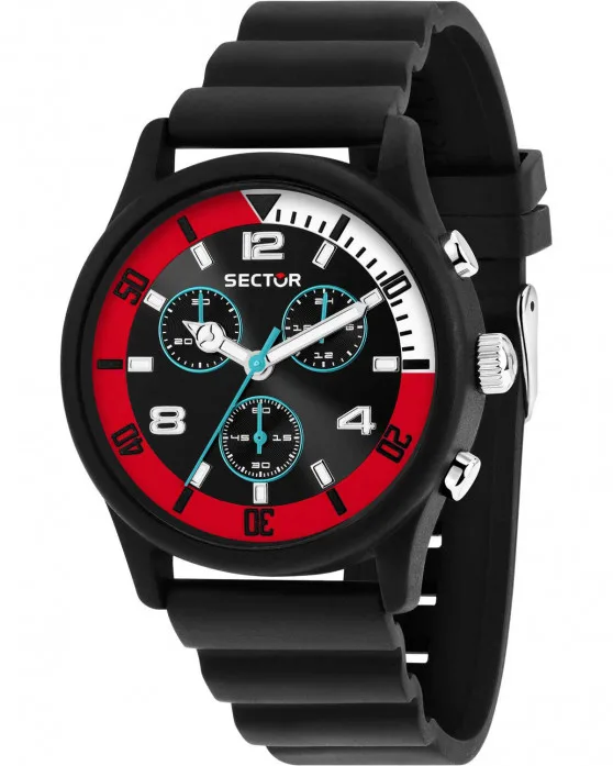 Ανδρικό ρολόι SECTOR WATCH H2O Chronograph με μαύρο λουράκι σιλικόνης και σπορ καντράν.