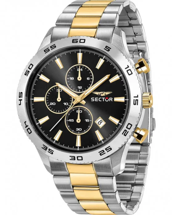 Ανδρικό ρολόι SECTOR 270 Chronograph με δίχρωμο μπρασελέ από ανοξείδωτο ατσάλι