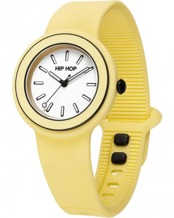 HIP HOP Watch Hero Dot Bezel banana yellow Silicone Strap - Image 3