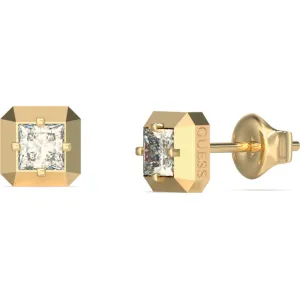Γυναικεία καρφωτά σκουλαρίκια Guess Ace of Diamonds από ατσάλι με λευκές πέτρες ζιργκόν